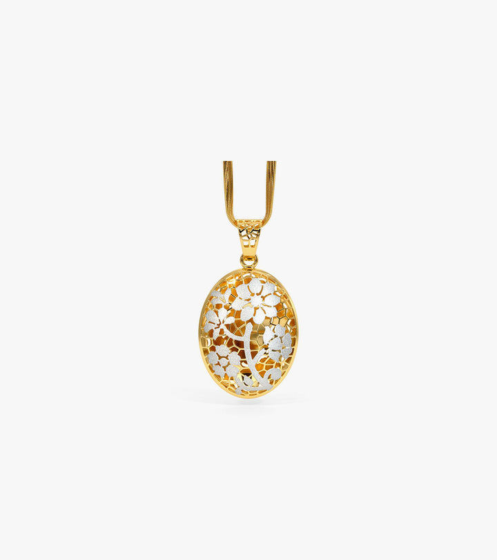 Framed gold pendant
