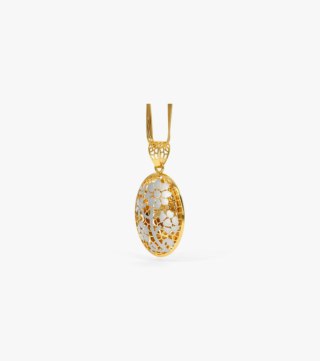 Framed gold pendant