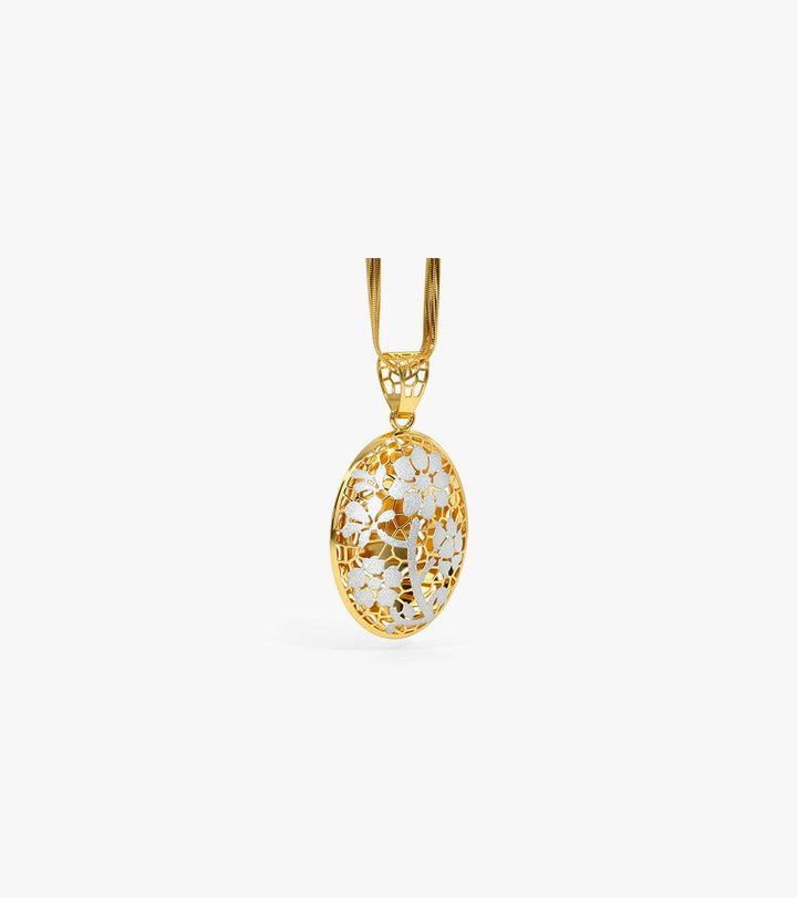 Framed gold pendant